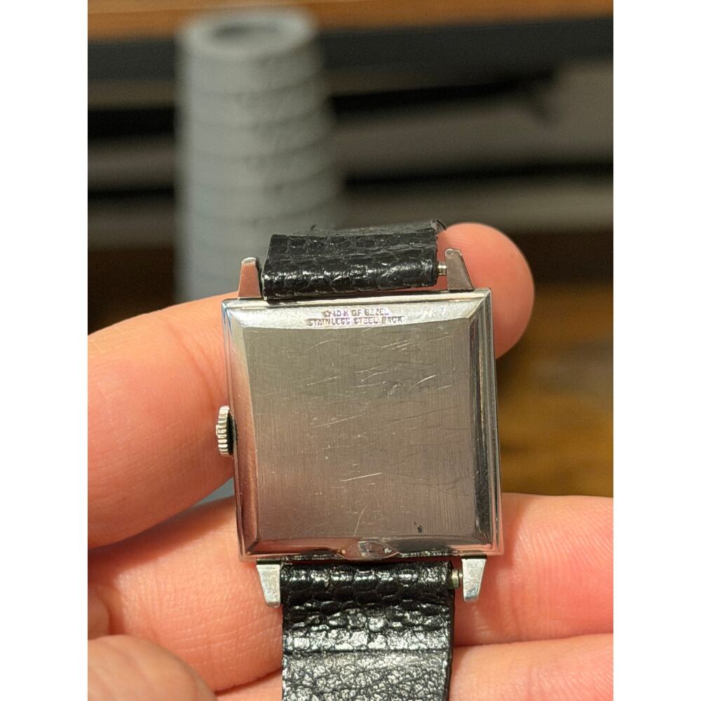 Elgin 27 Jewels Self-Winding Automatic Rectangular Men’s Watch 10K Gold Filled - Picture 4 of 14